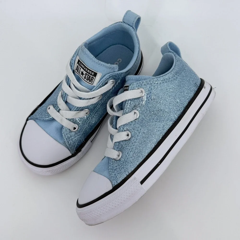 Converse Chuck Taylor All Star Madison Easy On Blue Glitter Toddler Shoes Sz 9